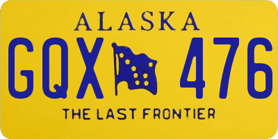 AK license plate GQX476