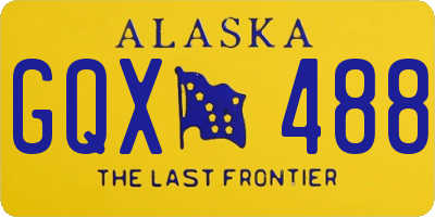 AK license plate GQX488