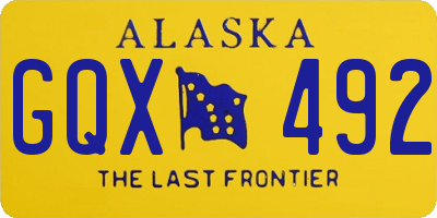AK license plate GQX492