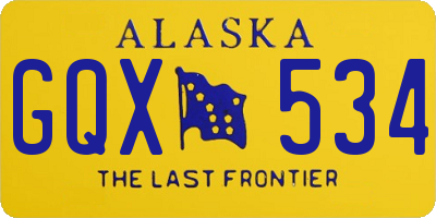 AK license plate GQX534