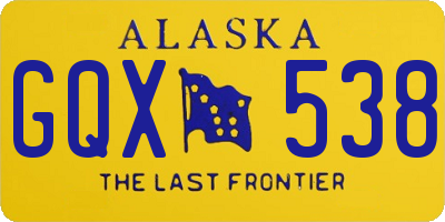 AK license plate GQX538