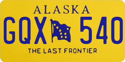 AK license plate GQX540