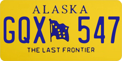AK license plate GQX547