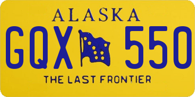 AK license plate GQX550