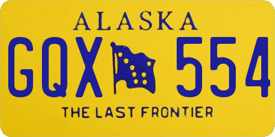 AK license plate GQX554