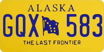 AK license plate GQX583