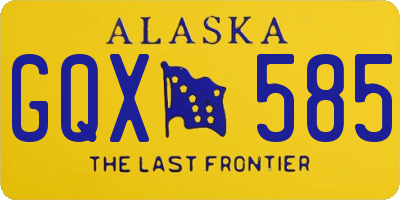 AK license plate GQX585