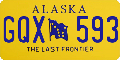 AK license plate GQX593