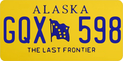 AK license plate GQX598