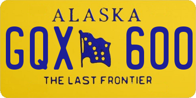 AK license plate GQX600