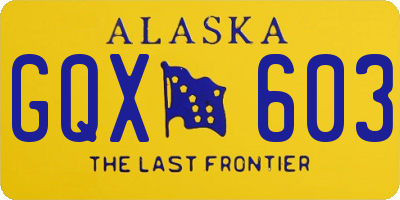AK license plate GQX603