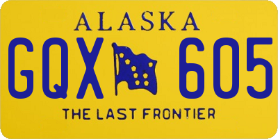 AK license plate GQX605