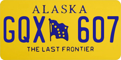 AK license plate GQX607