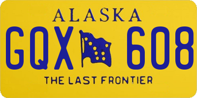 AK license plate GQX608