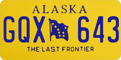 AK license plate GQX643