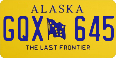 AK license plate GQX645