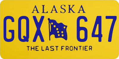 AK license plate GQX647