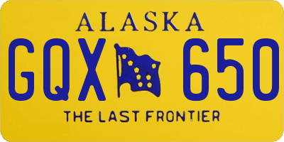 AK license plate GQX650