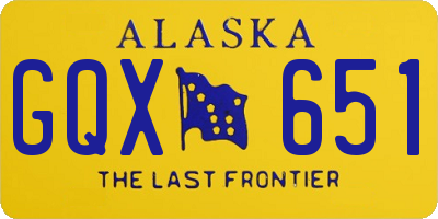 AK license plate GQX651