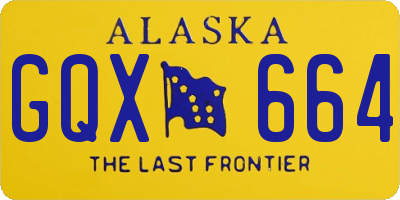 AK license plate GQX664
