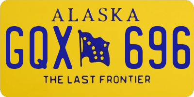 AK license plate GQX696