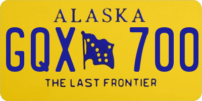 AK license plate GQX700