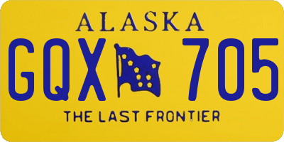 AK license plate GQX705