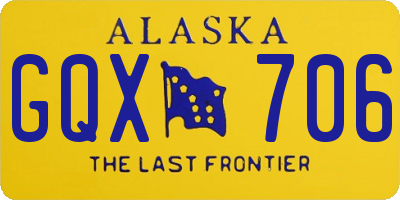AK license plate GQX706