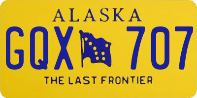 AK license plate GQX707