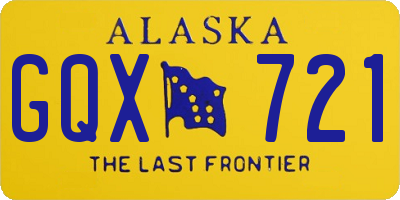 AK license plate GQX721