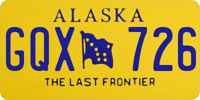 AK license plate GQX726