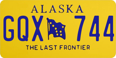 AK license plate GQX744