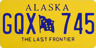 AK license plate GQX745
