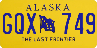 AK license plate GQX749