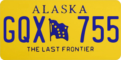 AK license plate GQX755