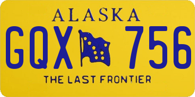 AK license plate GQX756