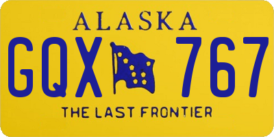 AK license plate GQX767