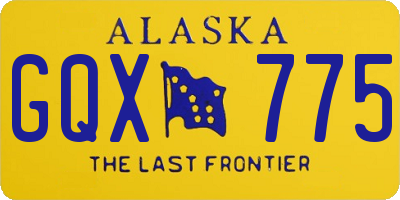 AK license plate GQX775