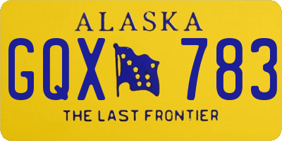 AK license plate GQX783