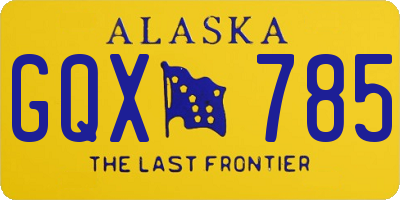 AK license plate GQX785