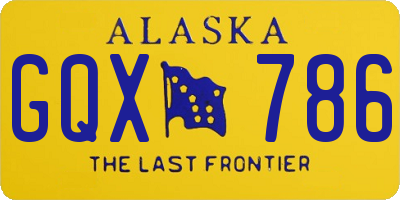 AK license plate GQX786