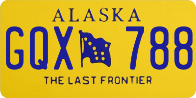 AK license plate GQX788