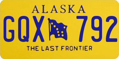 AK license plate GQX792