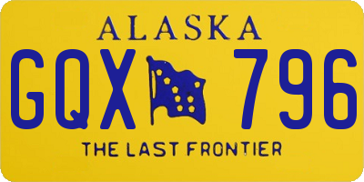 AK license plate GQX796