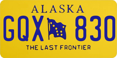 AK license plate GQX830
