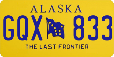 AK license plate GQX833