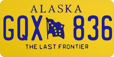 AK license plate GQX836