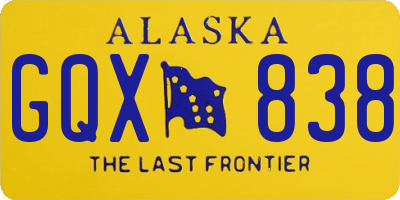 AK license plate GQX838
