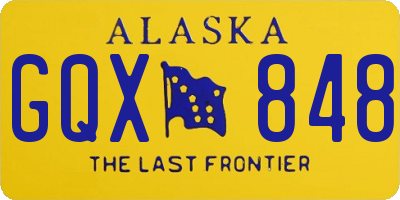 AK license plate GQX848
