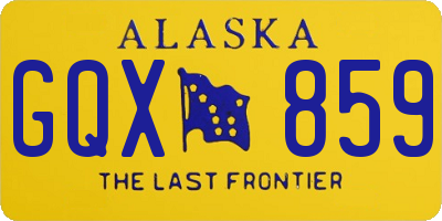 AK license plate GQX859